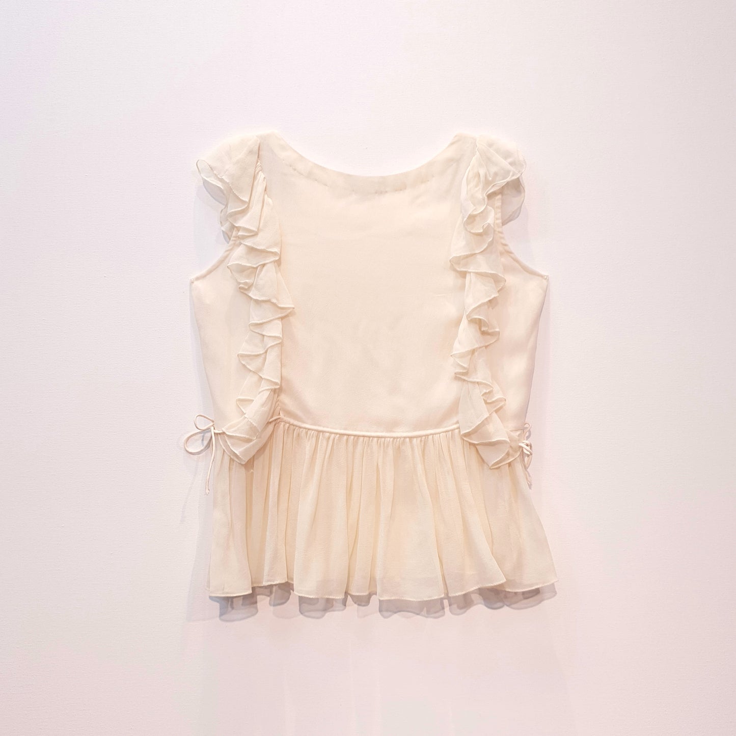 Georgette Peplum Top | Top with Frills | Embroidered Top | Sequins Top