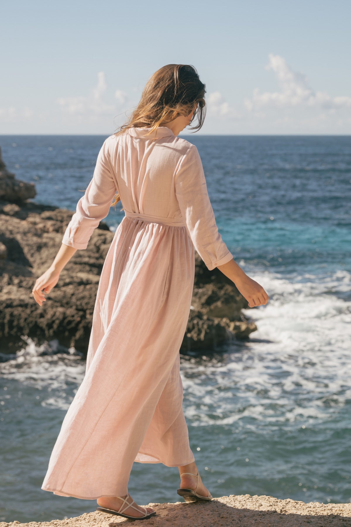 linen asymmetrical shirt dress Linen Asymmetrical Maxi Tunic Sustainable OEKO-TEX Shirt Dress