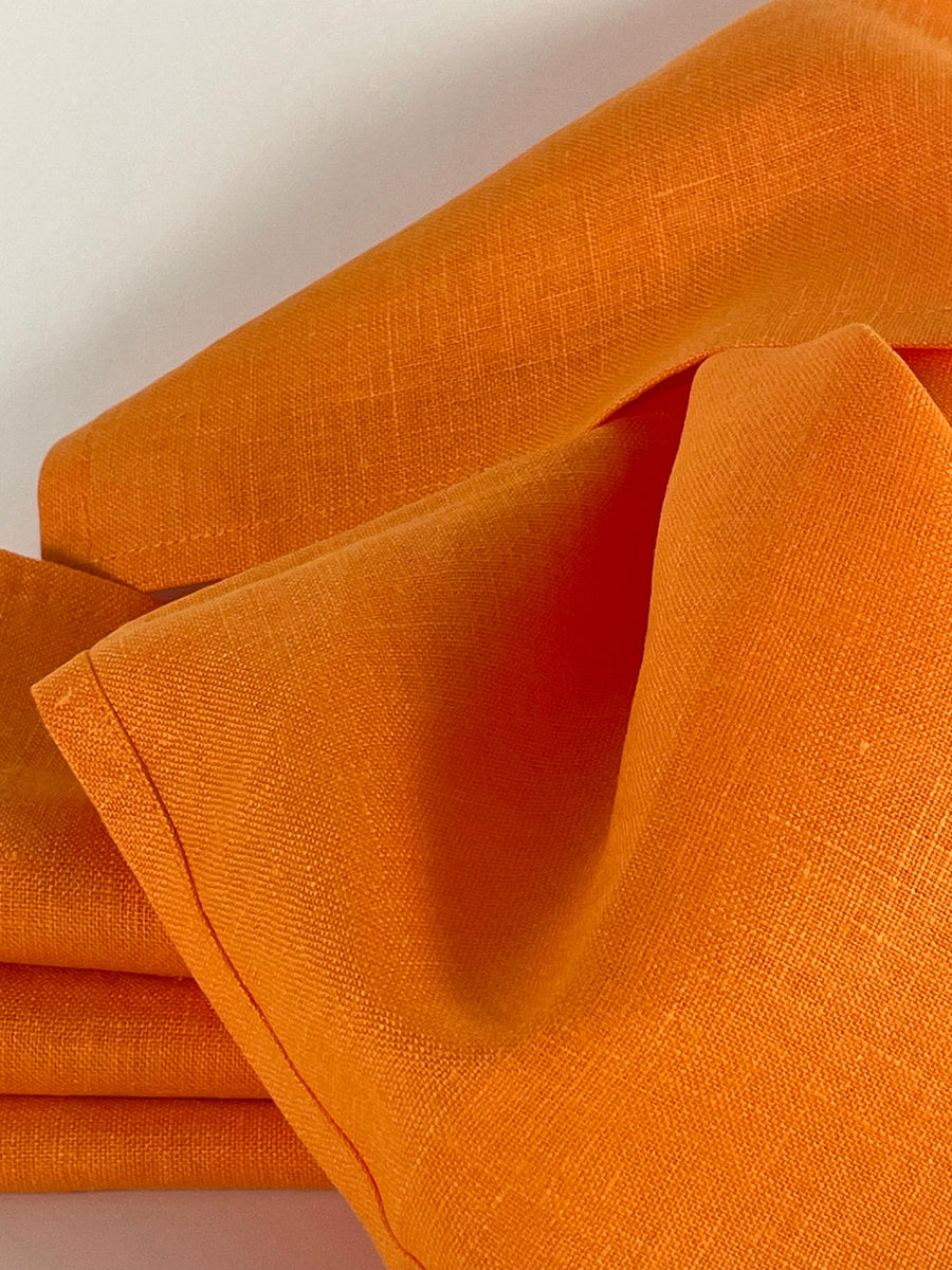 Orange Linen Napkin Set styled for Sunday lunch