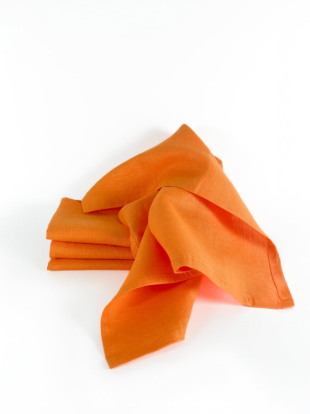 Ensemble de serviettes en lin orange