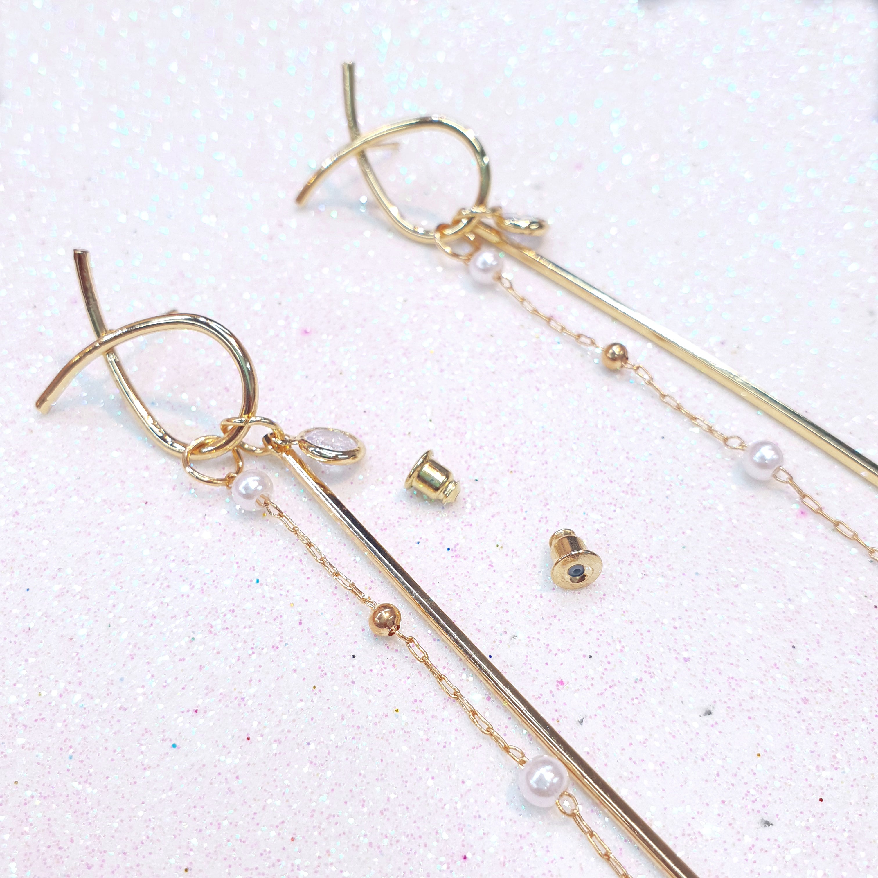 Gold Knot Dangle Earrings