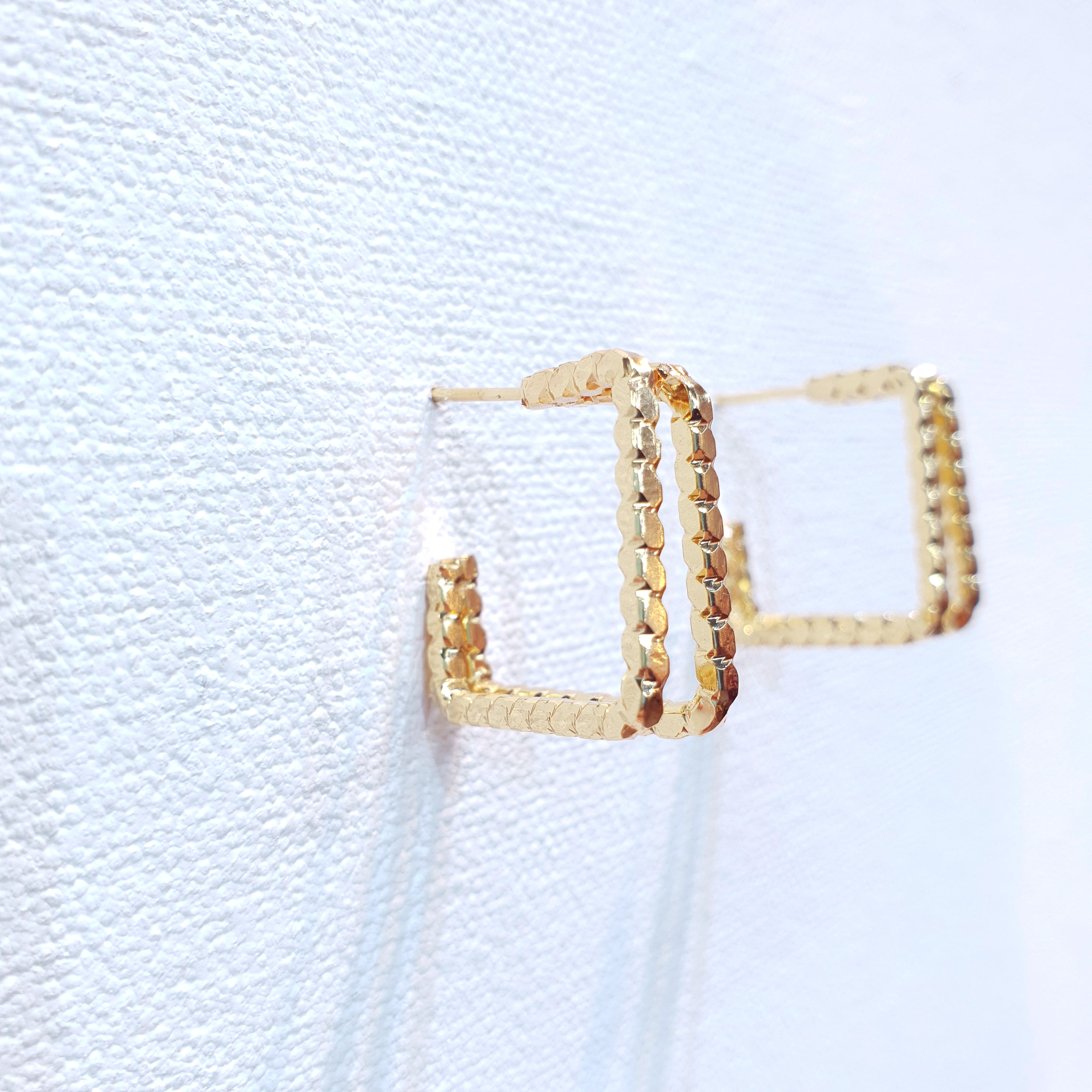 Small Square Gold Earrings