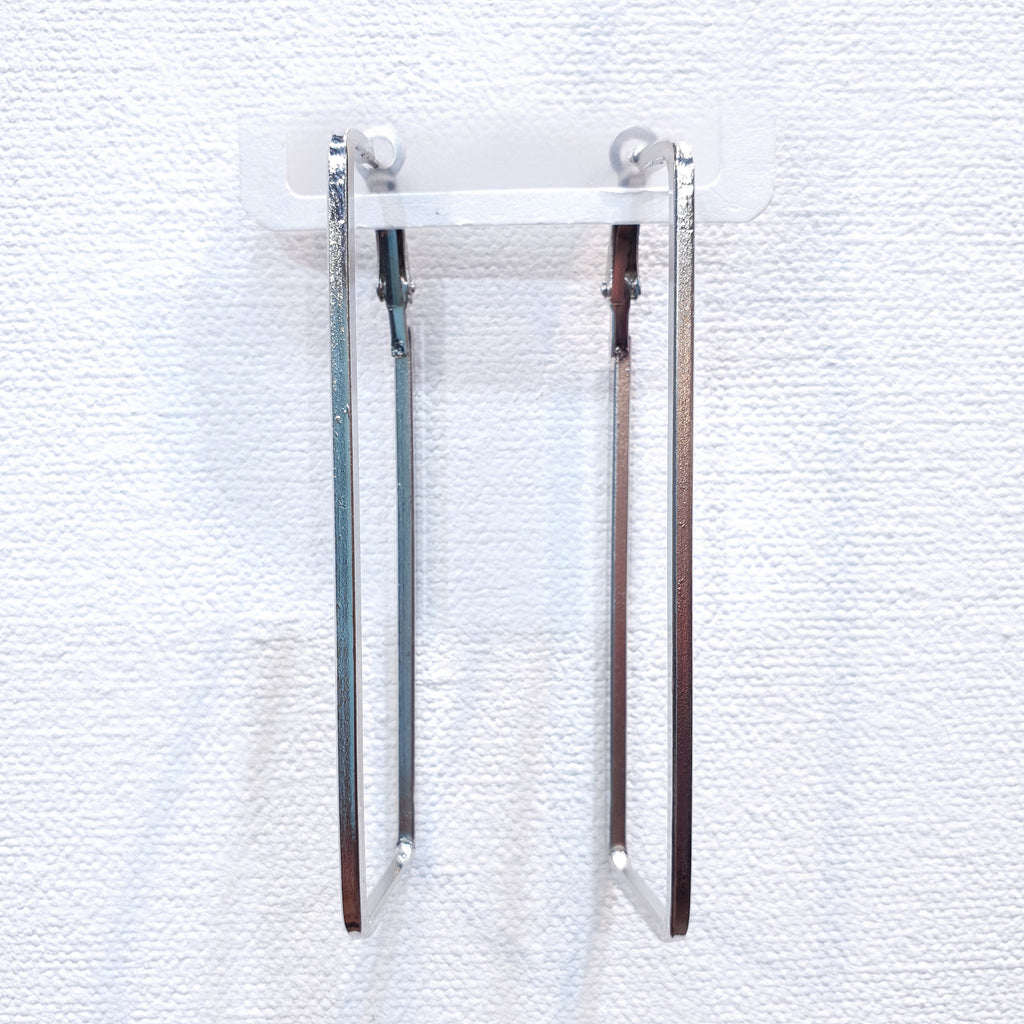 Earrings: Stylish Silver Rectangle Earrings for Women