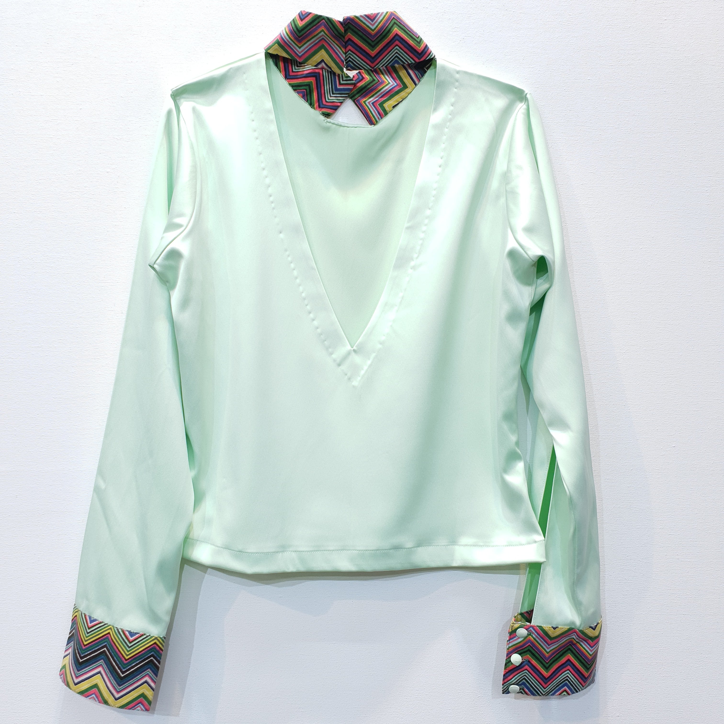 Satin Top with Printed Scarf