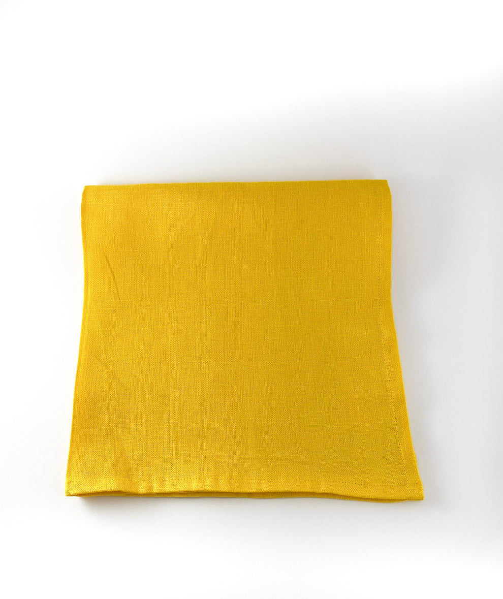 Set di tovaglioli di lino giallo