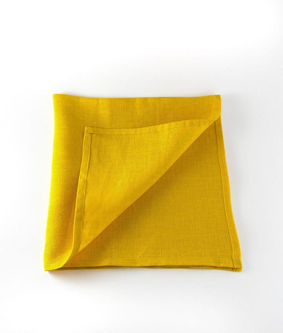 Ensemble de serviettes en lin jaune