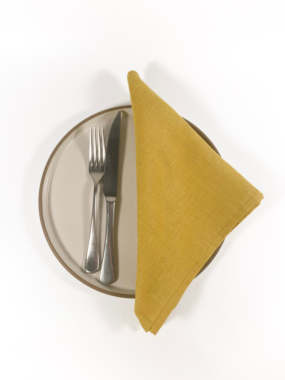 Ensemble de serviettes en lin jaune moutarde