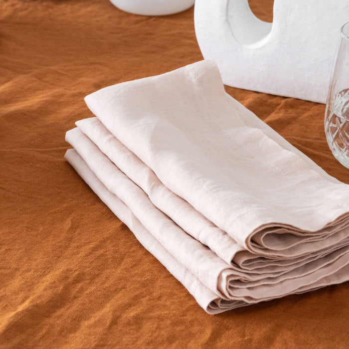 Ensemble de serviettes en lin brun camel lifestyle