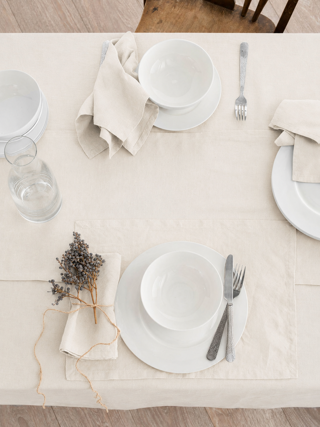 Ivory Linen Table Placemat Set