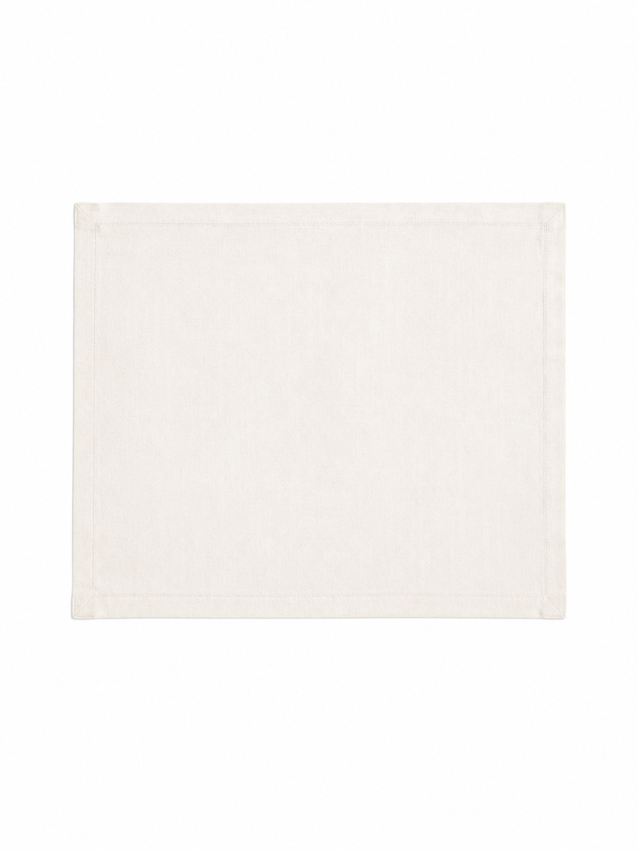 Ivory Linen Table Placemat Set styled for a quiet dinner