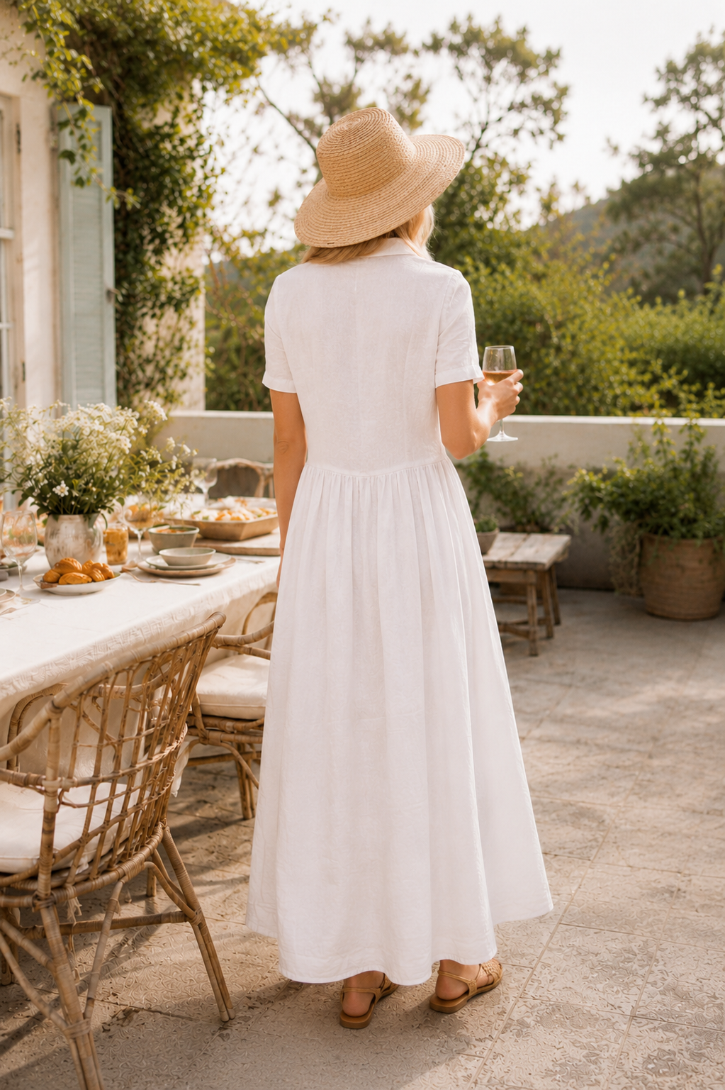 Positano Linen Maxi Shirt Dress
