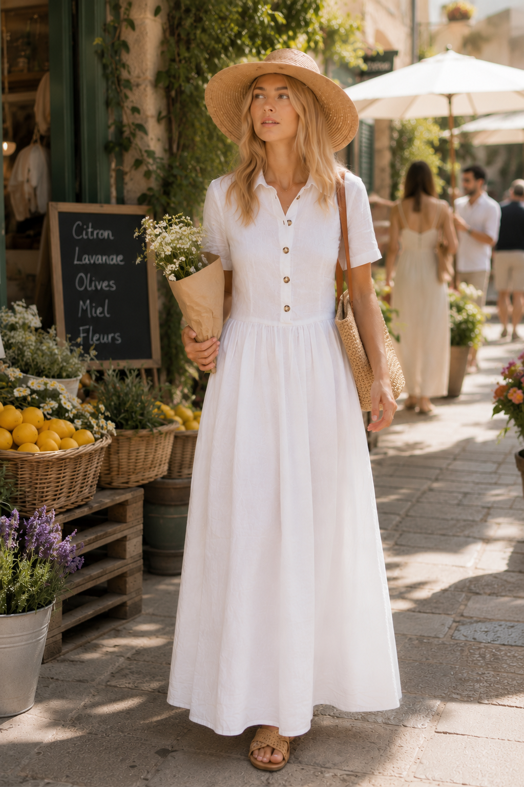 Positano Linen Maxi Shirt Dress