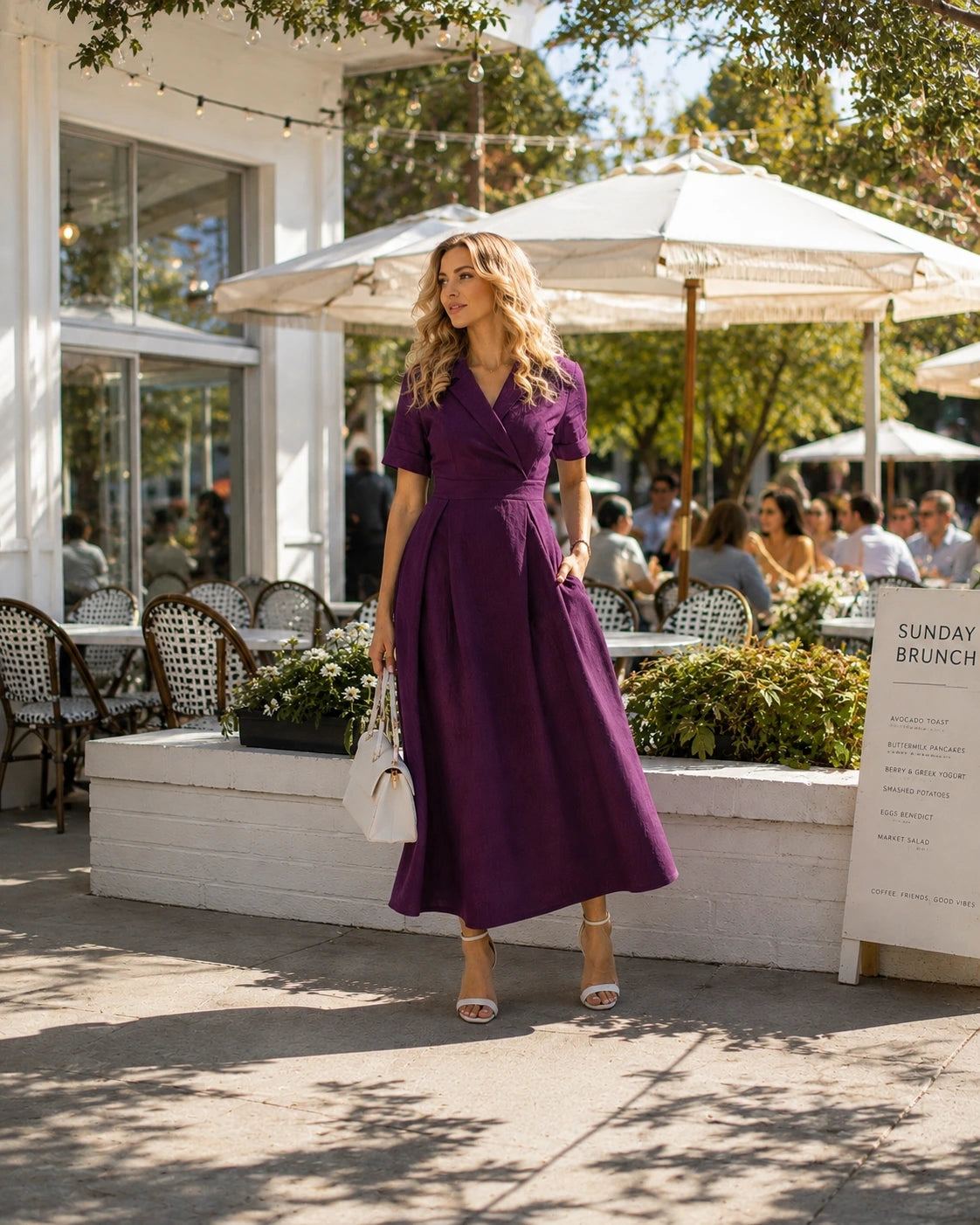 Orvieto Linen Wrap Midi Dress