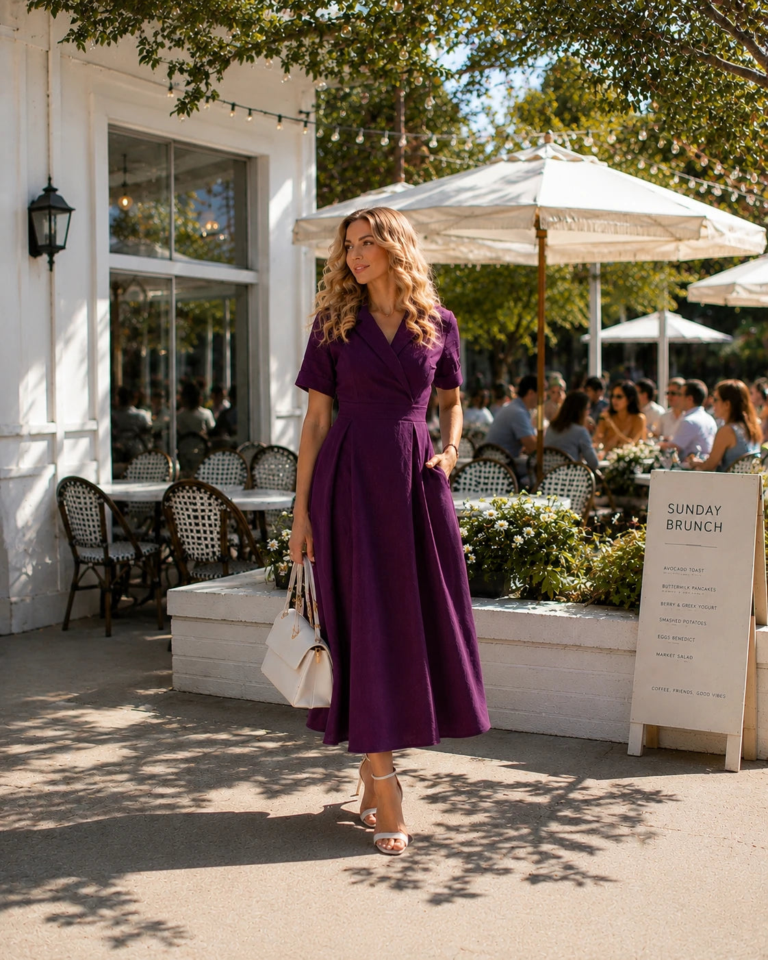 Orvieto Linen Wrap Midi Dress