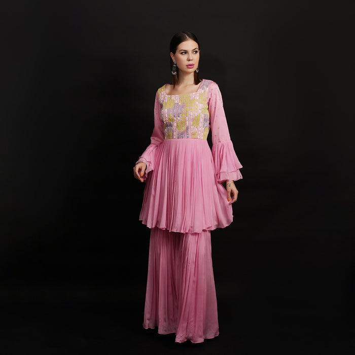 Set Gharara rosa
