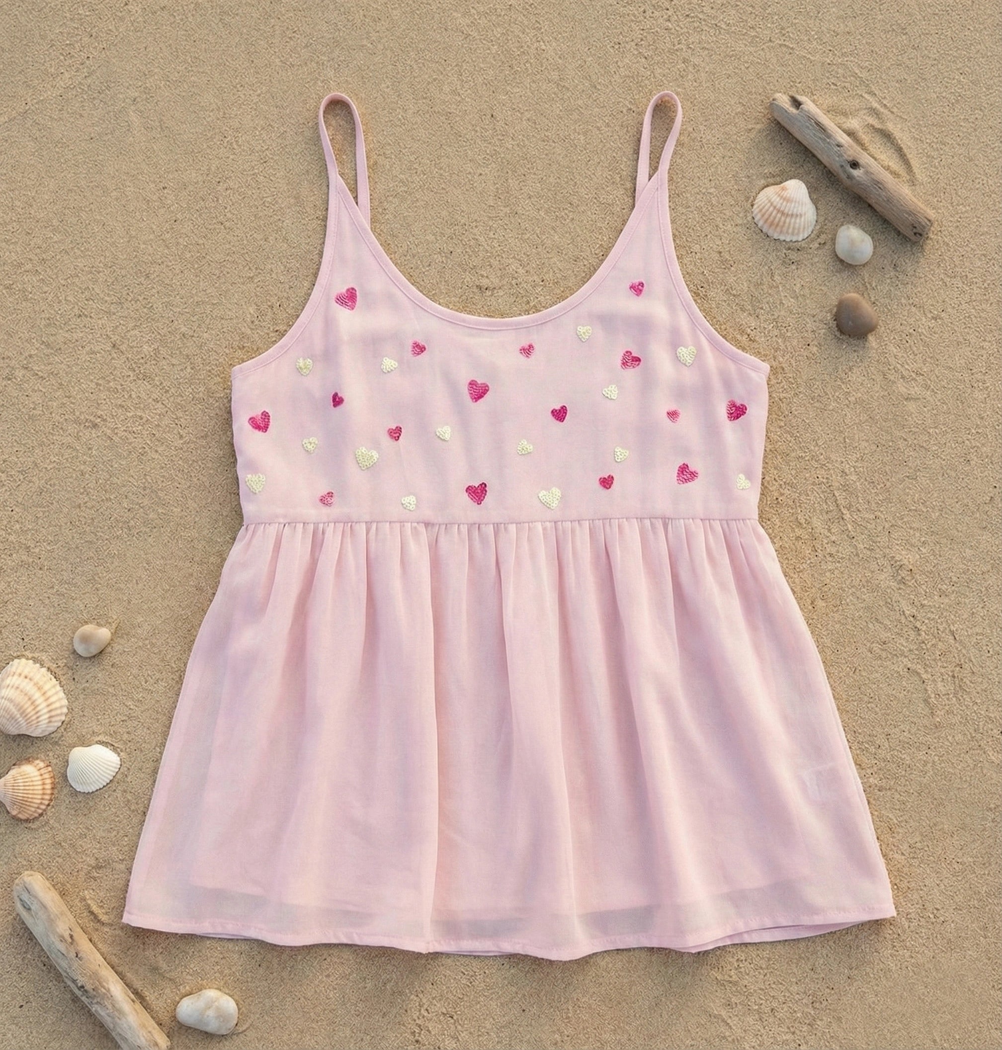 Lavender Satin Sequin Embroidered Top