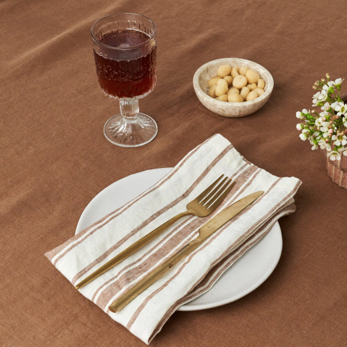 Hazlenut Linen Table Cloth