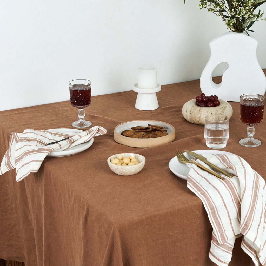Nappe en lin noisette