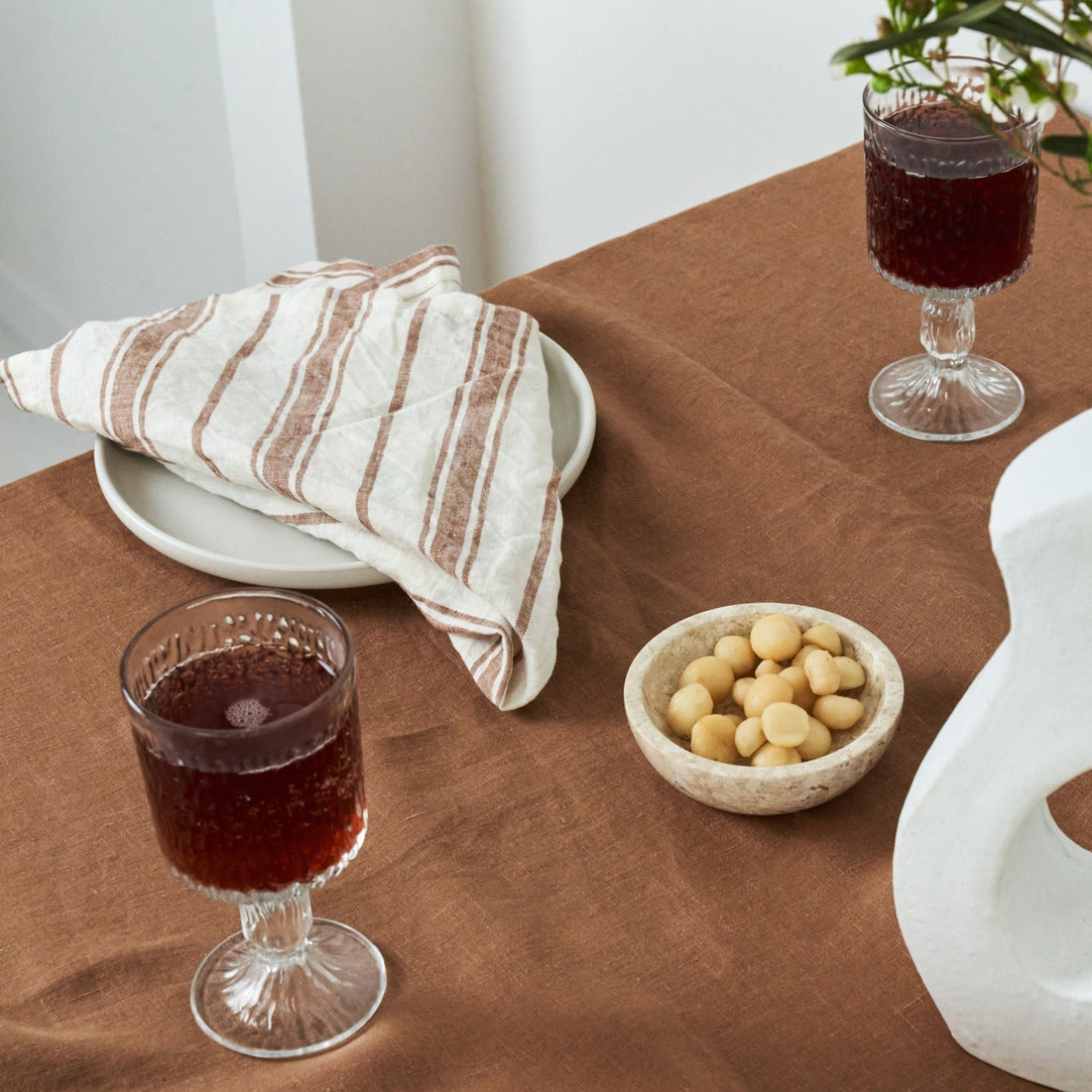 Nappe en lin noisette