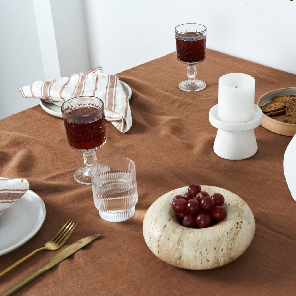 Nappe en lin noisette