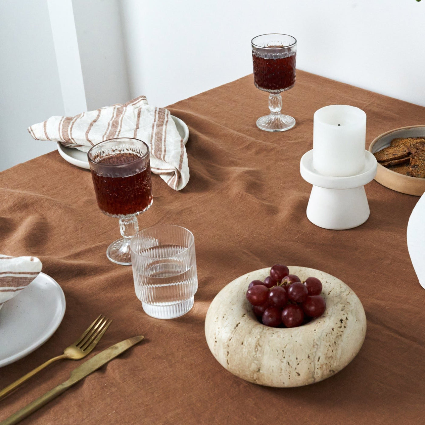 Nappe en lin noisette