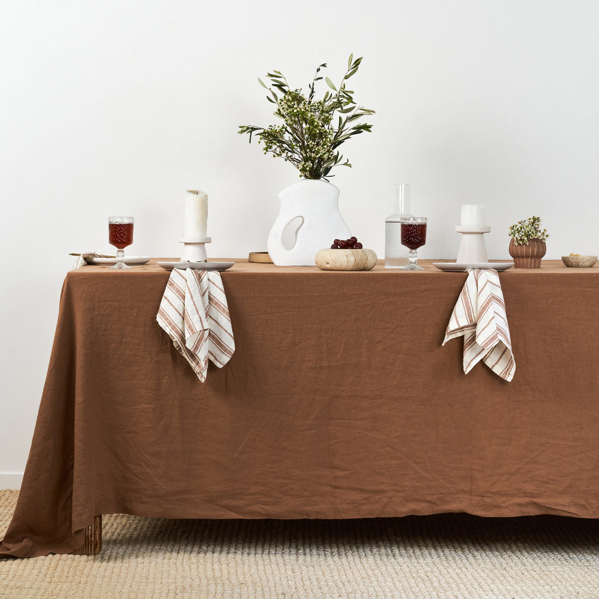 Hazlenut Linen Table Cloth