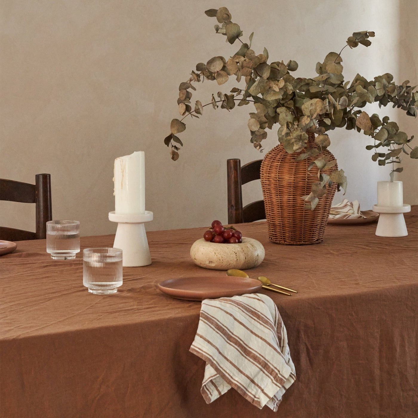 Nappe en lin noisette