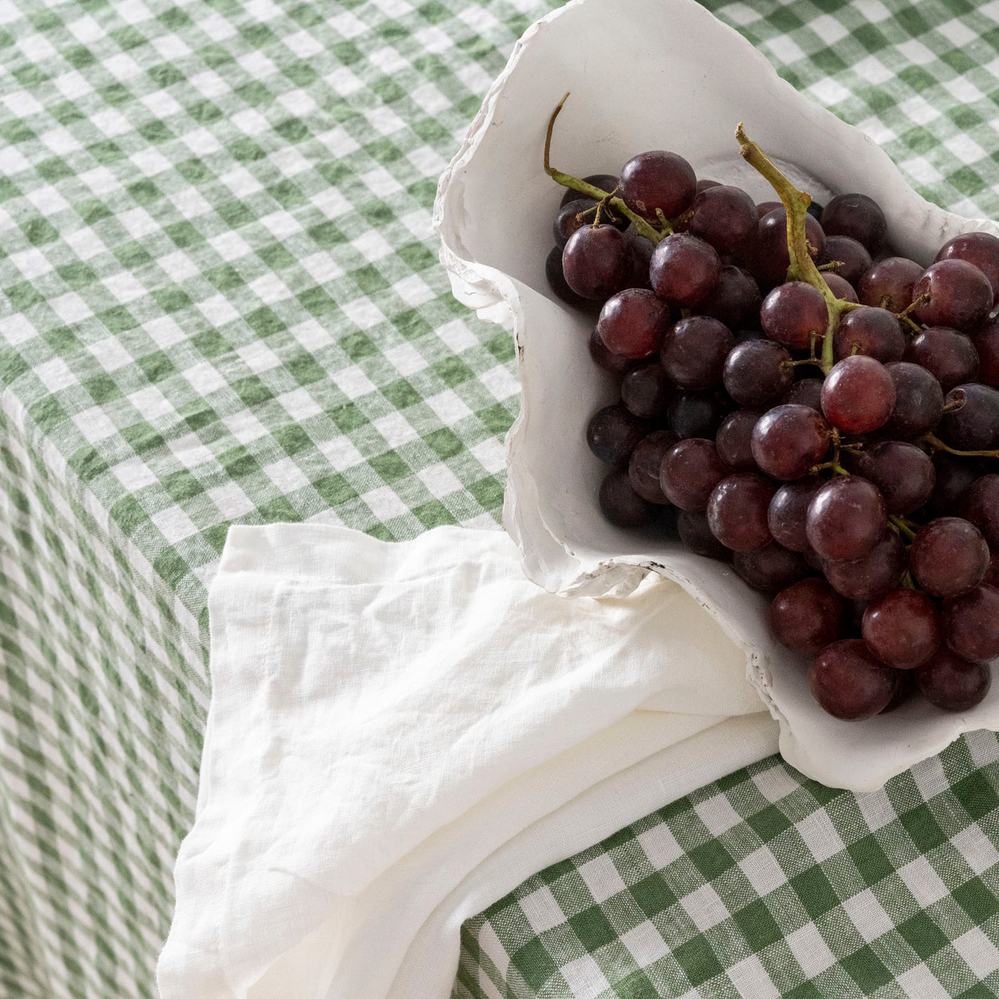 Ensemble de serviettes 100 % lin blanc cassé