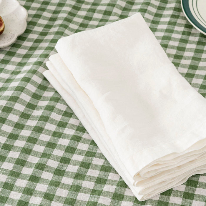 Ensemble de serviettes 100 % lin blanc cassé lifestyle