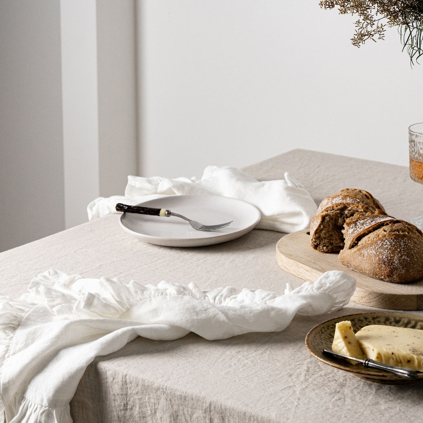 100% Linen Napkin Set Ruffles