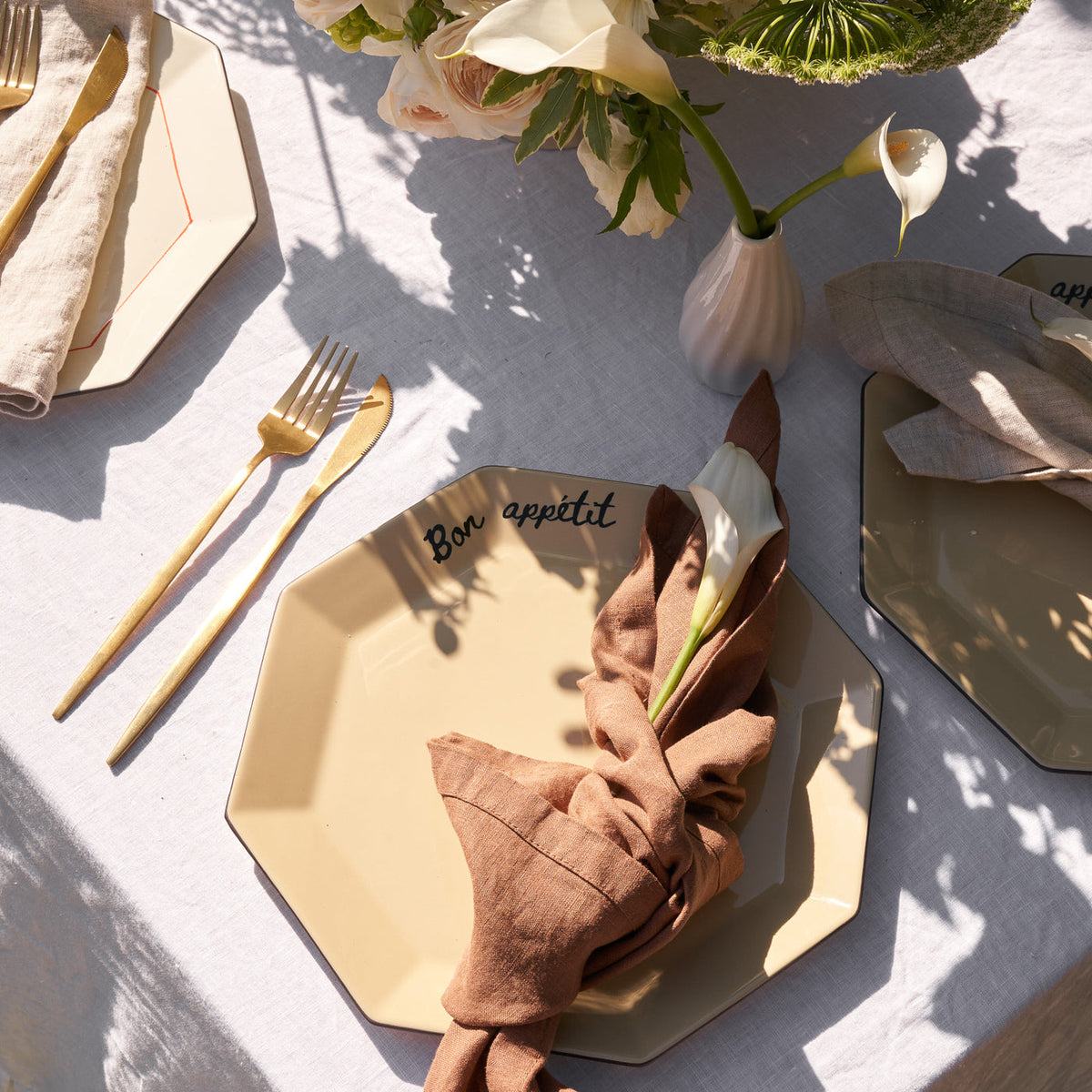 Set de Serviettes 100% Lin Noisette