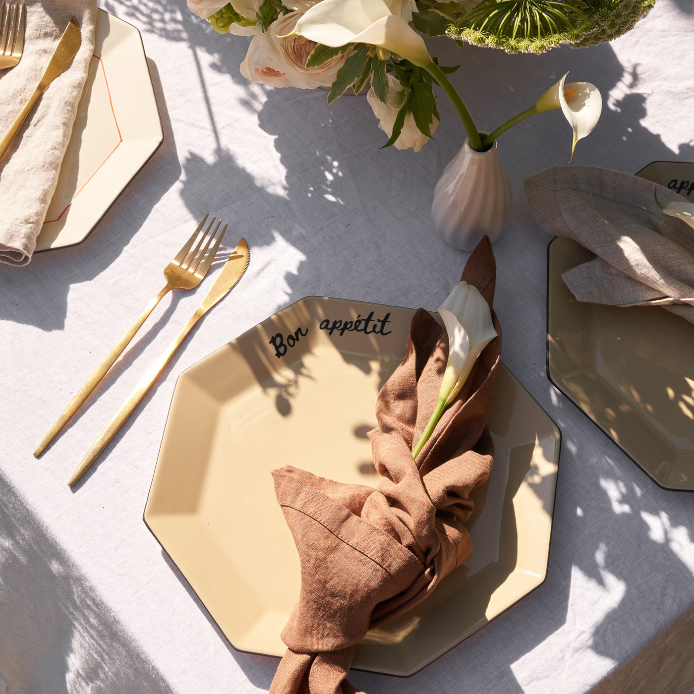 Set de Serviettes 100% Lin Noisette