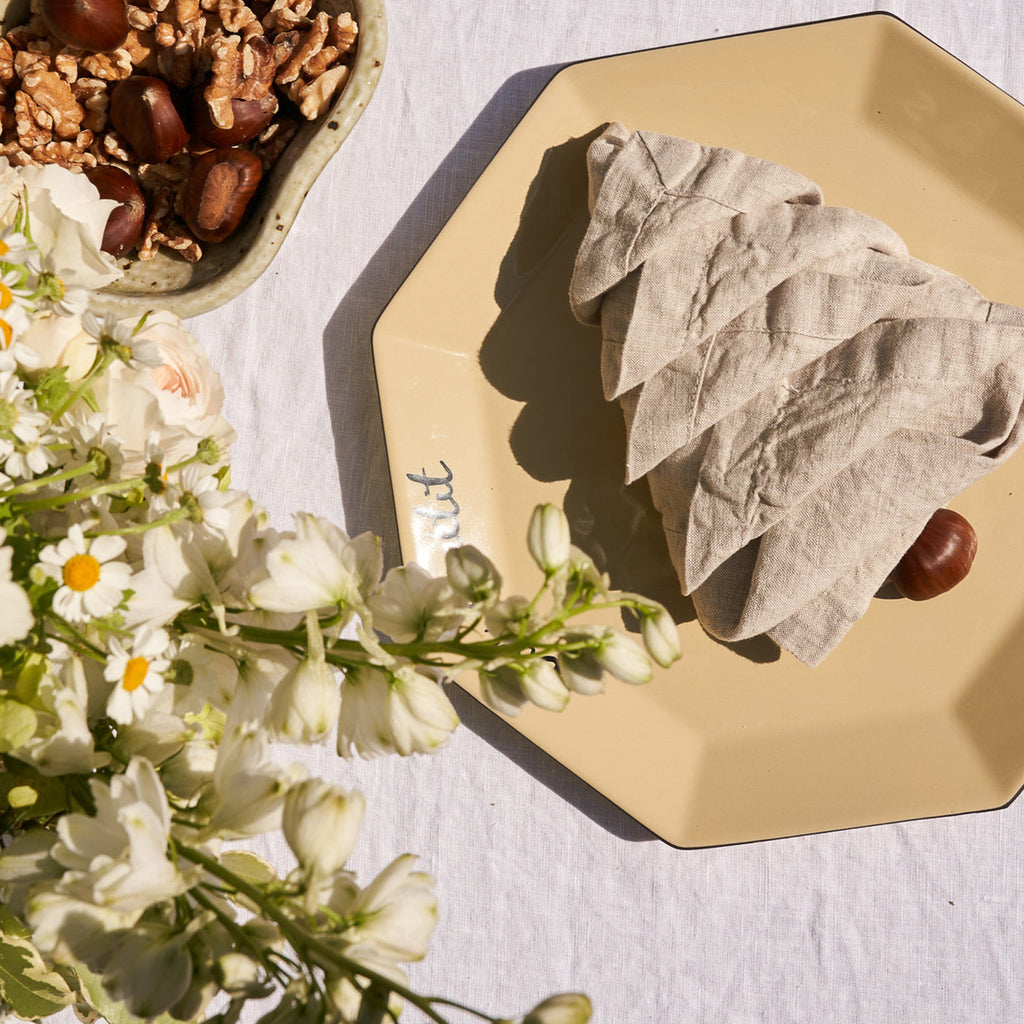 Set di tovaglioli in lino 100% beige