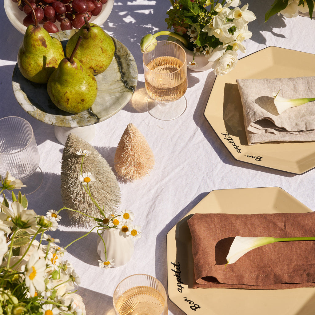 Set di tovaglioli in lino 100% beige