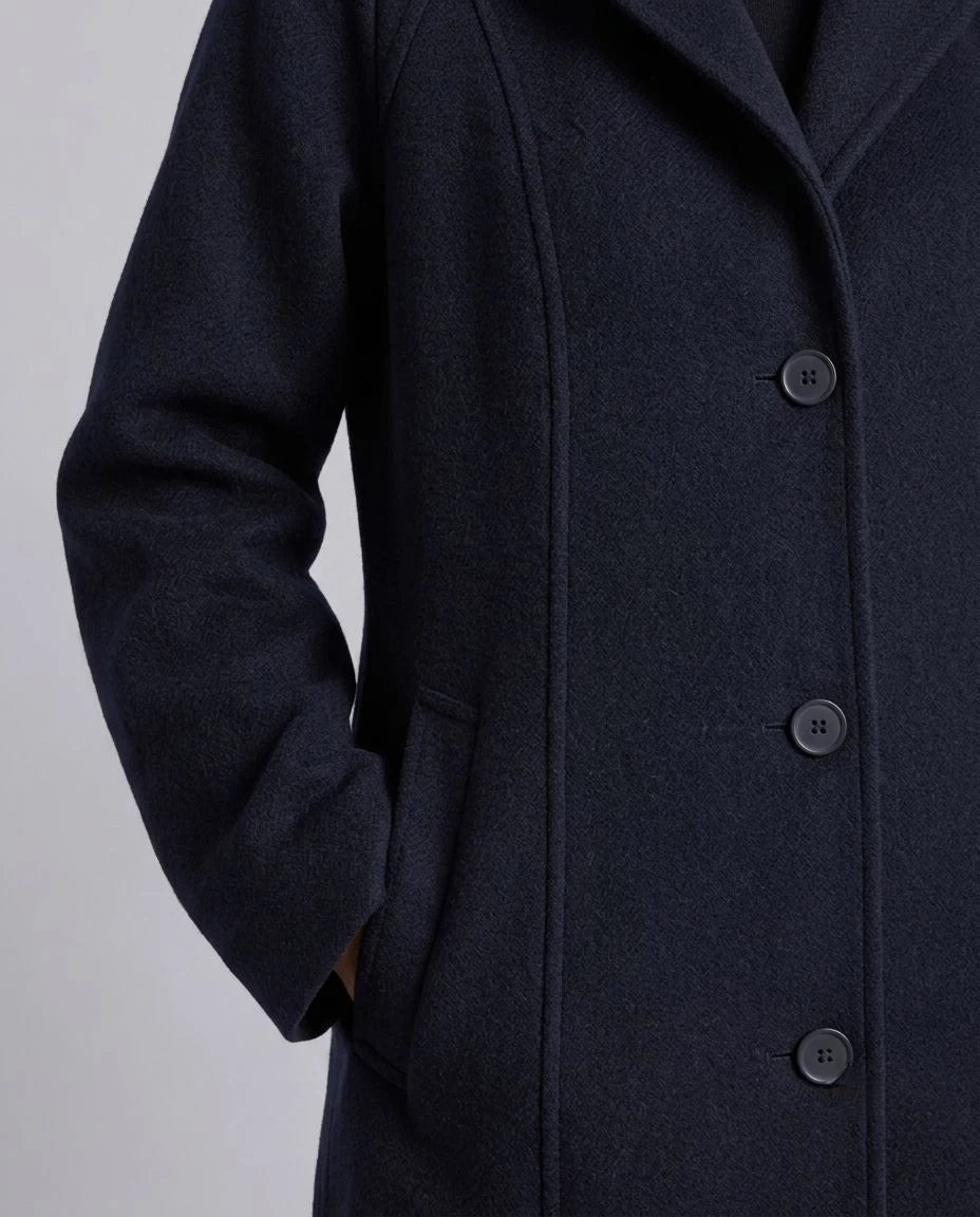 Foxglen Wool Longline Single-Breasted Coat