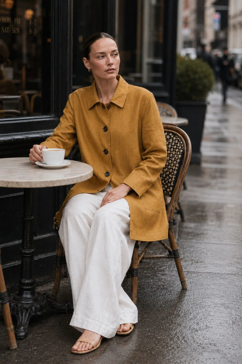 Thornfield Linen Relaxed-Fit Coat