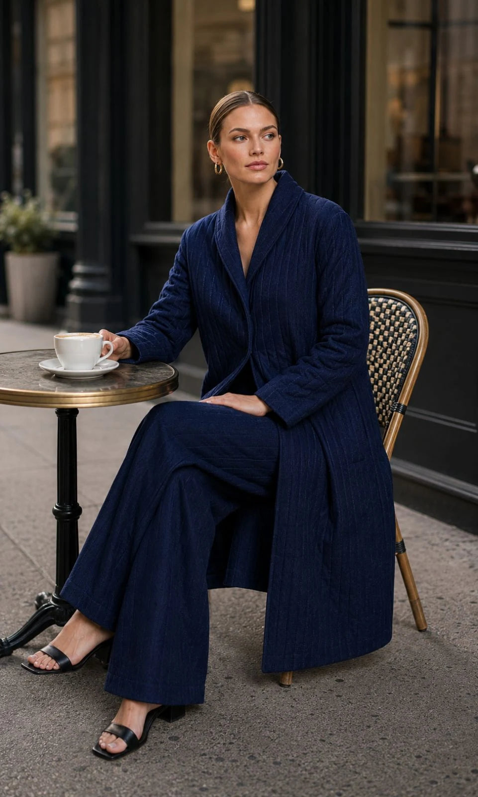 Winterset Linen Quilted Wrap Coat