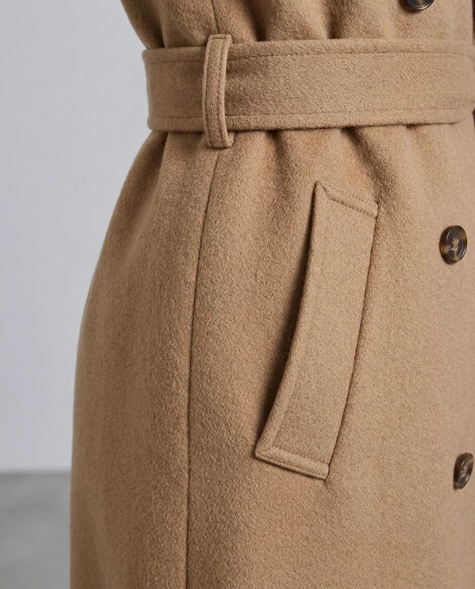 Birchwood Wool Double-Breasted Trench Coat