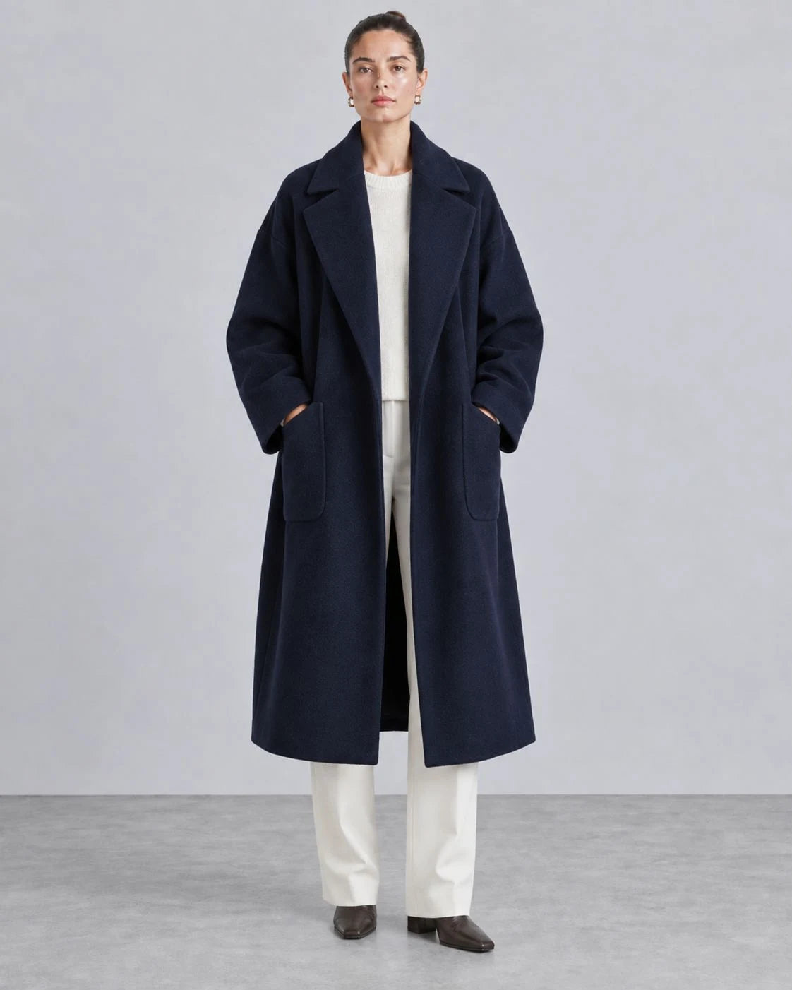 Highland Wool Relaxed-Fit Longline Coat