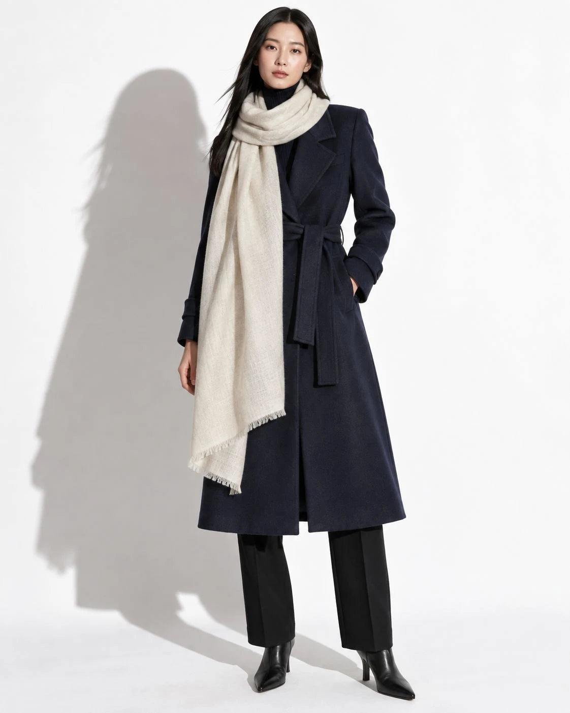 Ivory Pashmina Cashmere Shawl