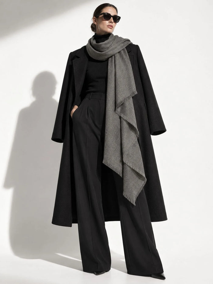 Charcoal Grey Pashmina Cashmere Shawl