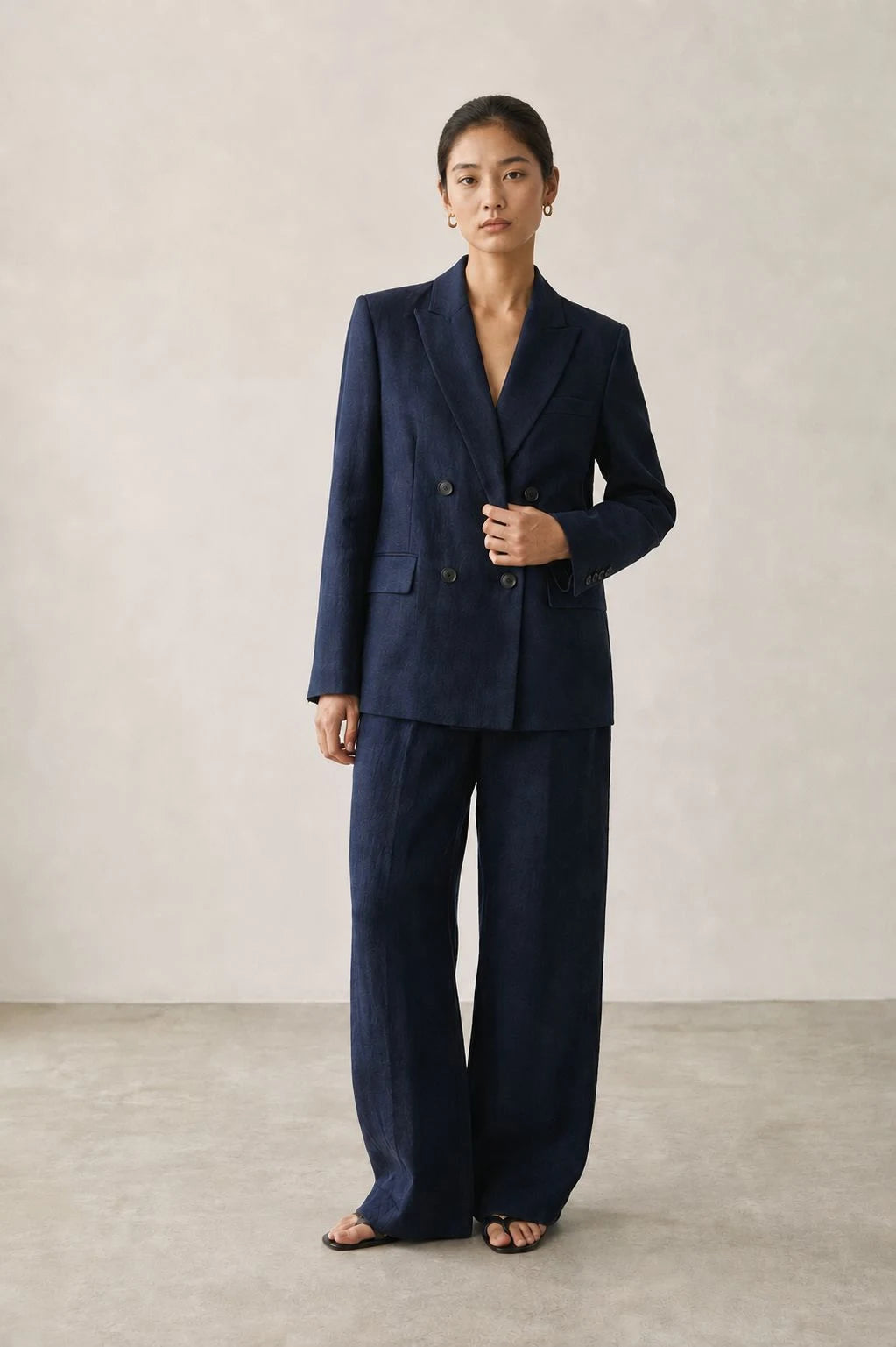 Ridgeline Linen Double-Breasted Blazer