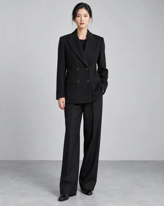 Mossfall Wool Double-Breasted Blazer