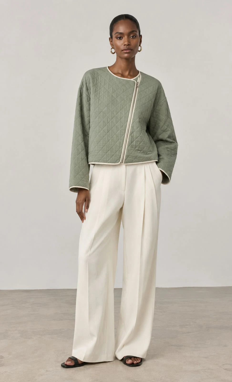 Meadow Linen Quilted Cropped Jacket