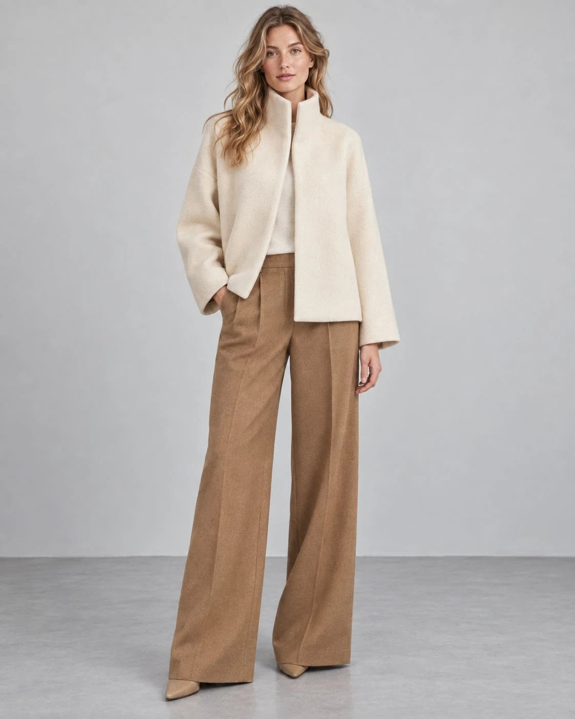 Snowfield Wool Oversized Stand-Collar Jacket
