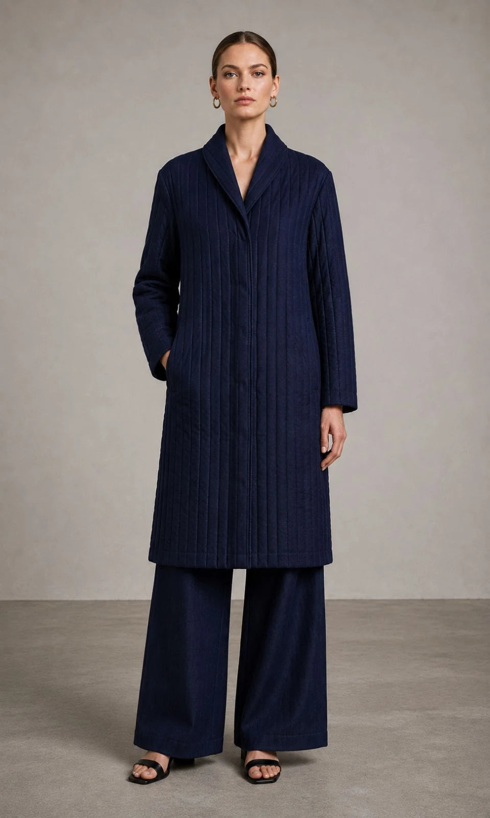 Winterset Linen Quilted Wrap Coat