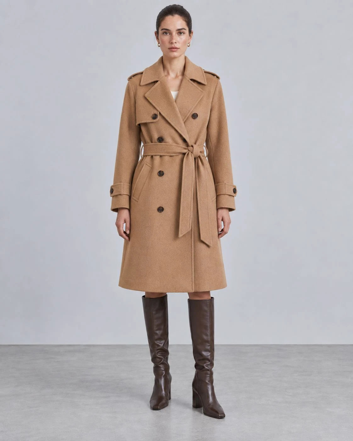 Birchwood Wool Double-Breasted Trench Coat