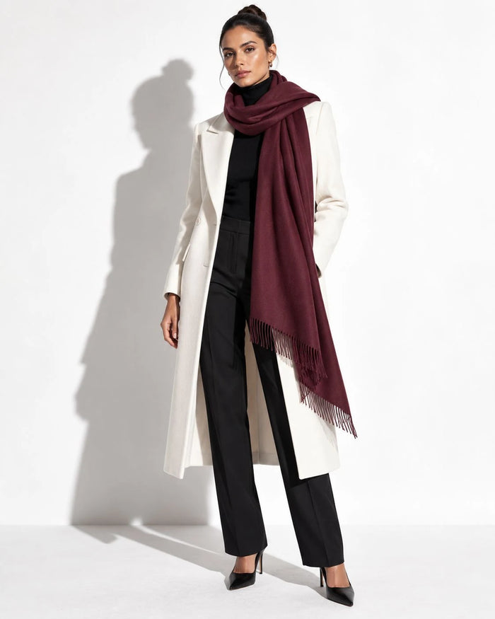 Burgundy Pashmina Cashmere Shawl