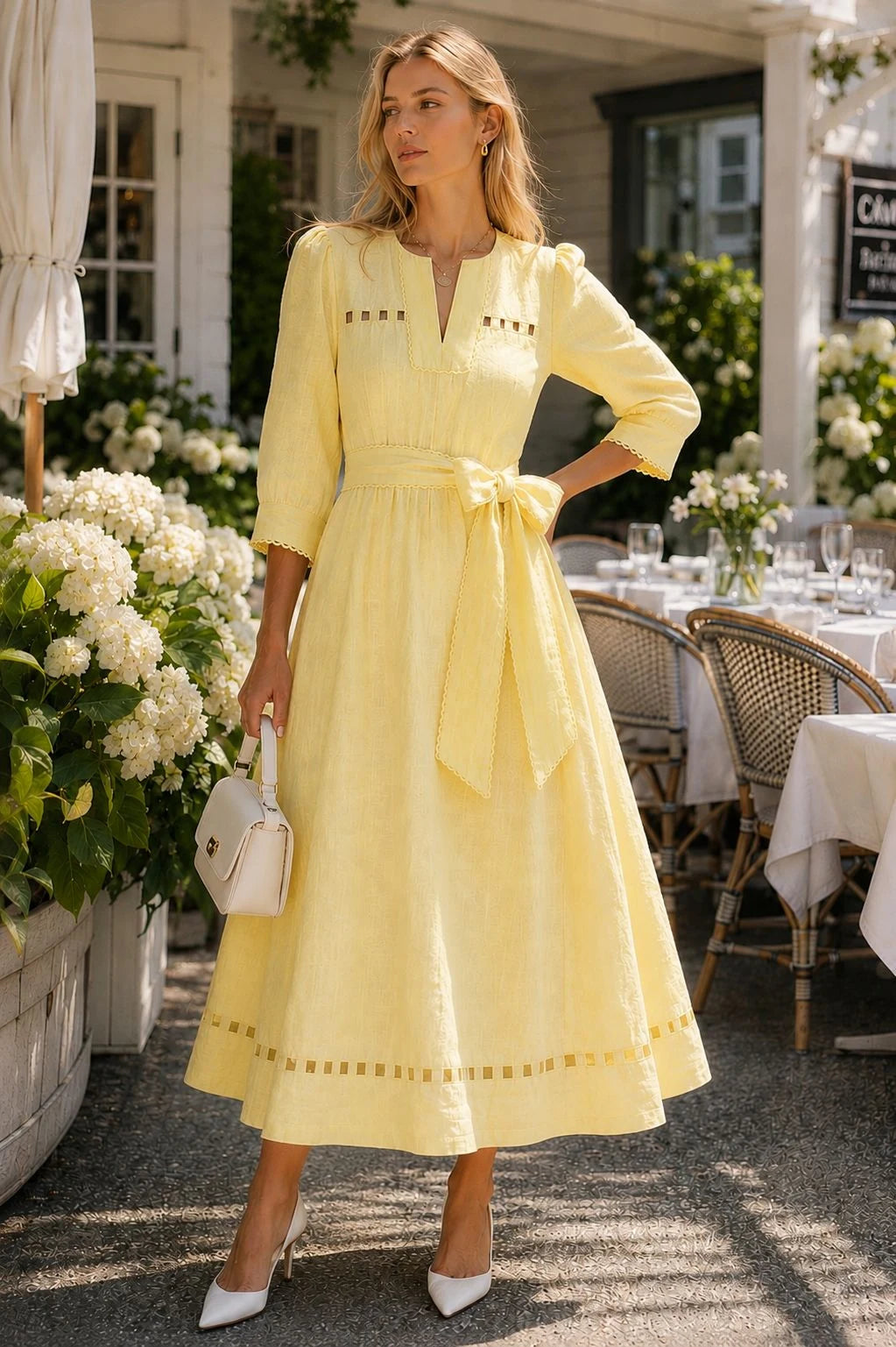 Gordes Linen Belted Maxi Dress