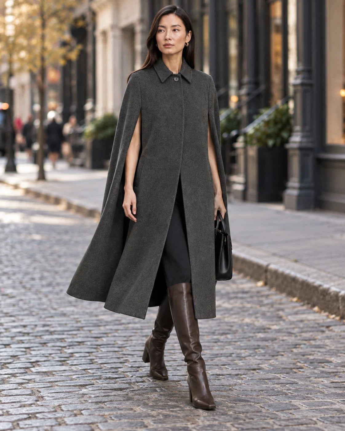 Ashgrove Wool Dramatic Cape Coat